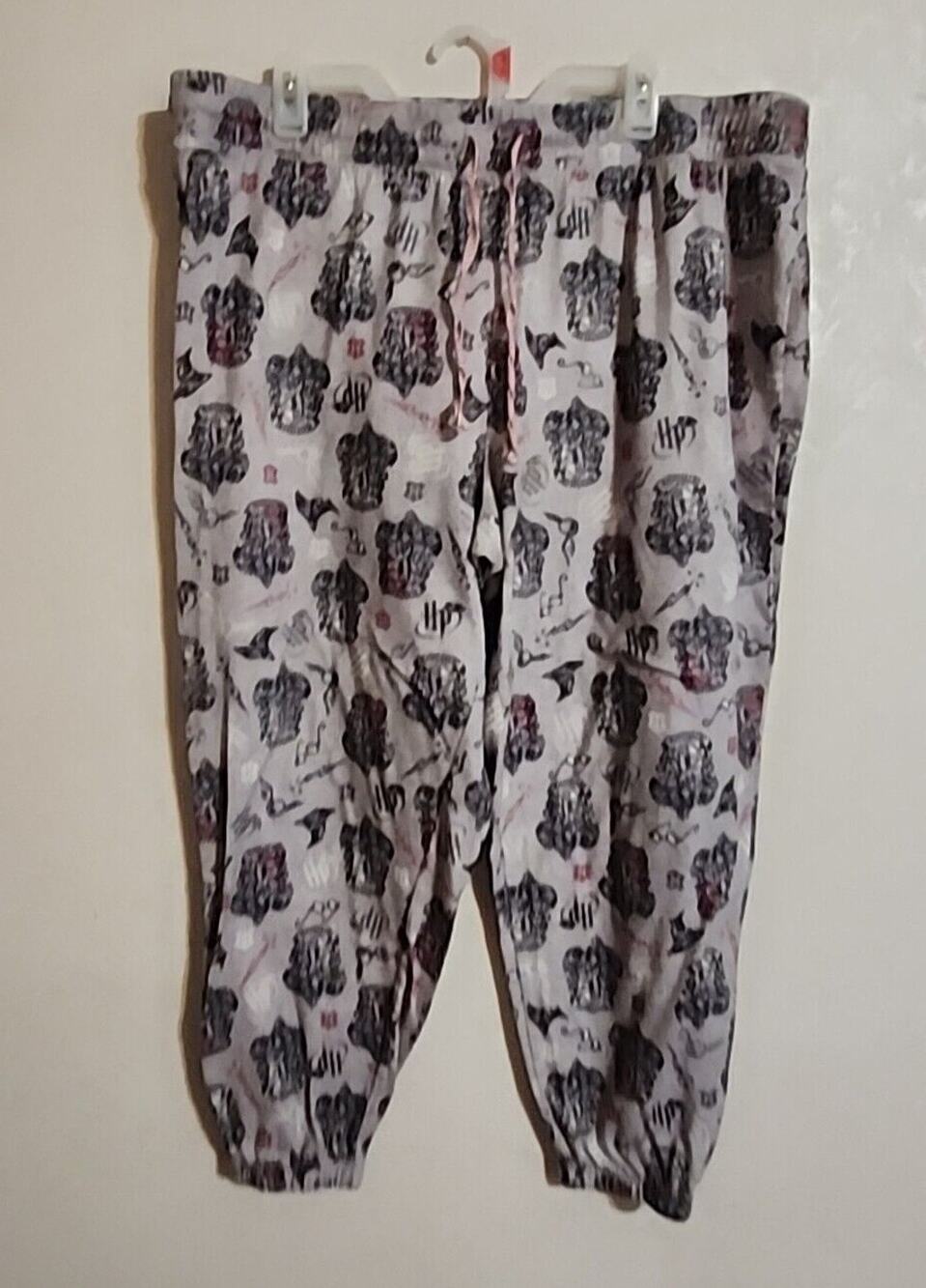 Harry Potter Pajama Lounge Pants Drawstring Waist Gray sz 2XL (18W-20W) Womens